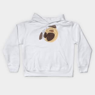 Modern One line Abstract Pug Kids Hoodie